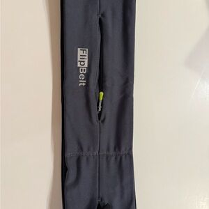 FlipBelt Running Belt - Black with Neon Green Zipper Pull